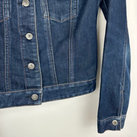 Gap Womens Classic Soft Denim Pockets Button-Up Blue Long Sleeve Jean Jacket XS - Picture 5 of 11